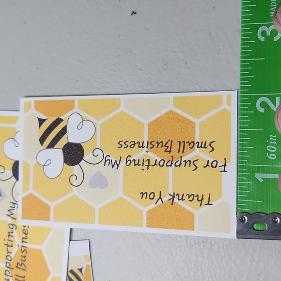 Bee & Honeycomb Business Thank You Cards 50pk & 100 Thank You Stickers Combo - Picture 9 of 10